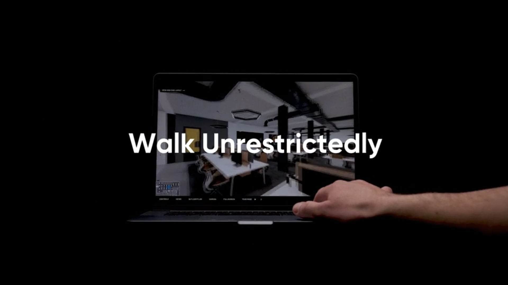 Walk Unrestrictedly written over a laptop